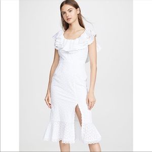 Saloni Ella Eyelet Cotton Midi Dress